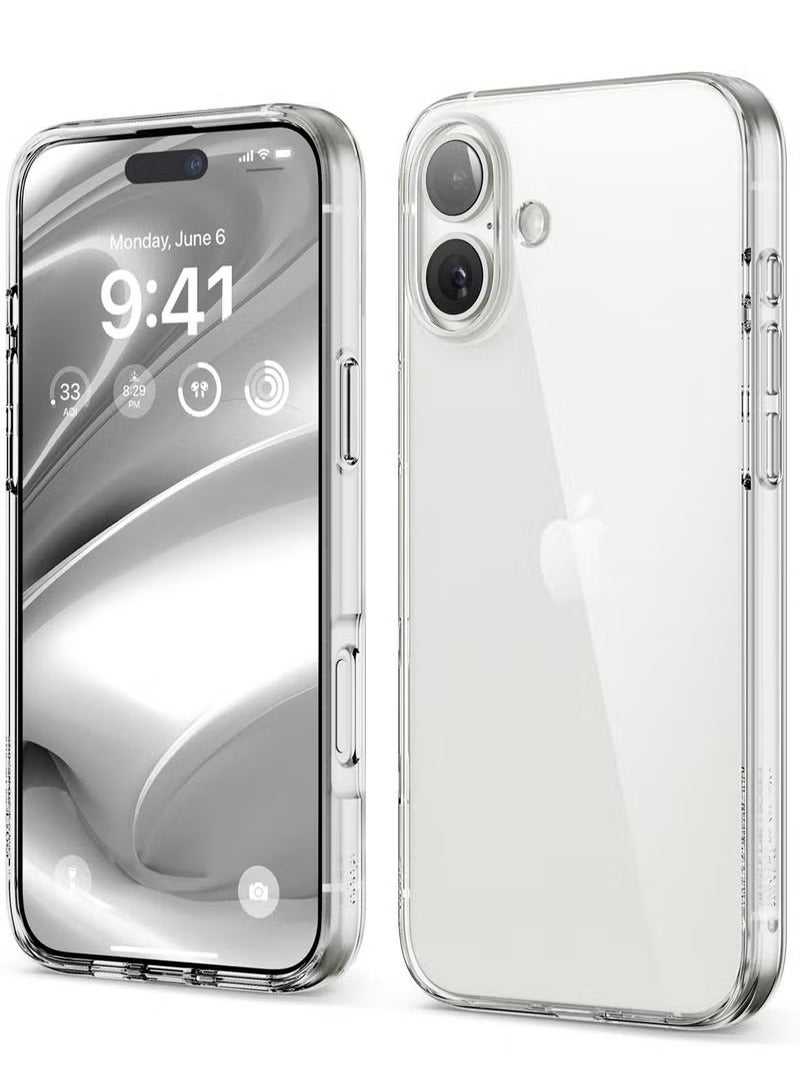 Hybrid Clear for iPhone 16 Plus Military Grade Drop Protection Case Cover - Transparent - Image 2