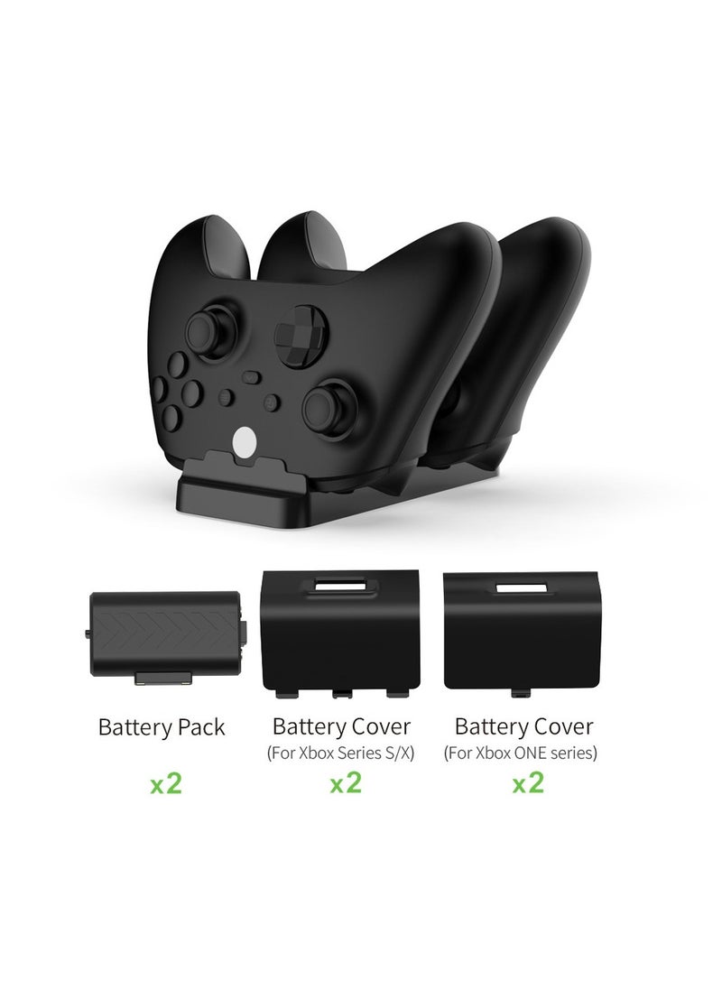 DOBE Charging Dock – Dual Controller Charger Station with 800mAh Rechargeable Battery Packs & LED Indicators for Xbox Series X|S & Xbox One Controllers  - Image 2