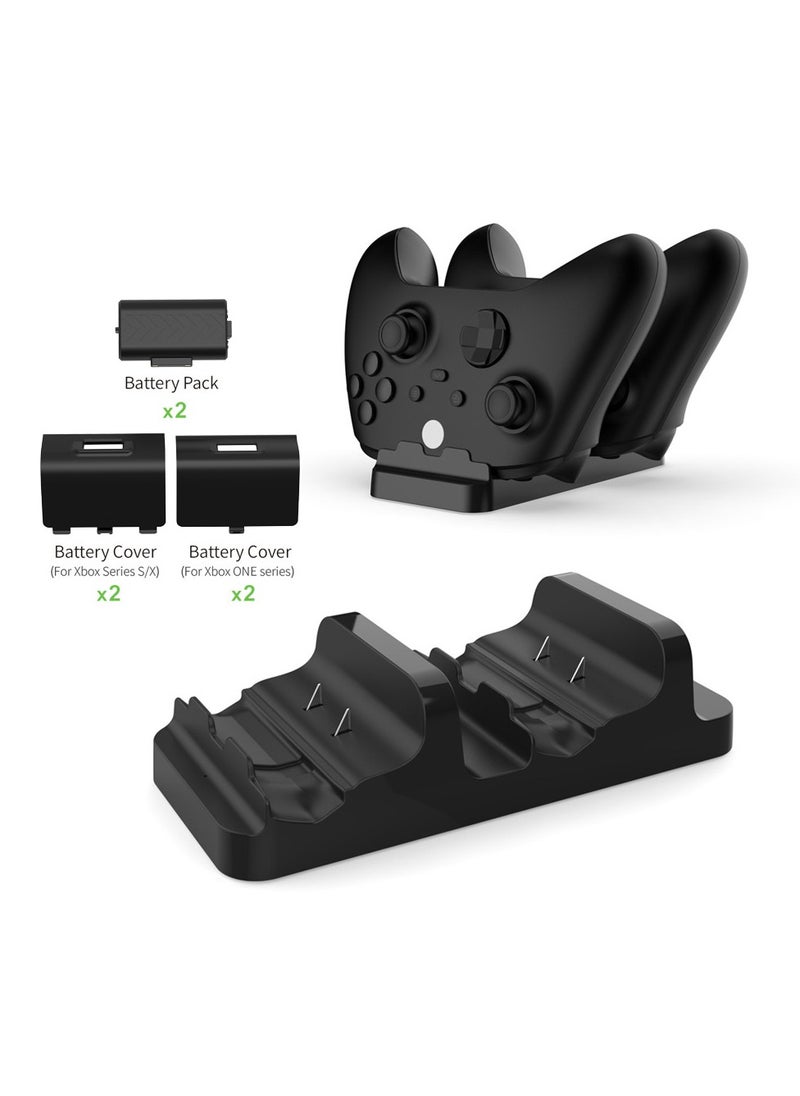 DOBE Charging Dock – Dual Controller Charger Station with 800mAh Rechargeable Battery Packs & LED Indicators for Xbox Series X|S & Xbox One Controllers  - Image 3