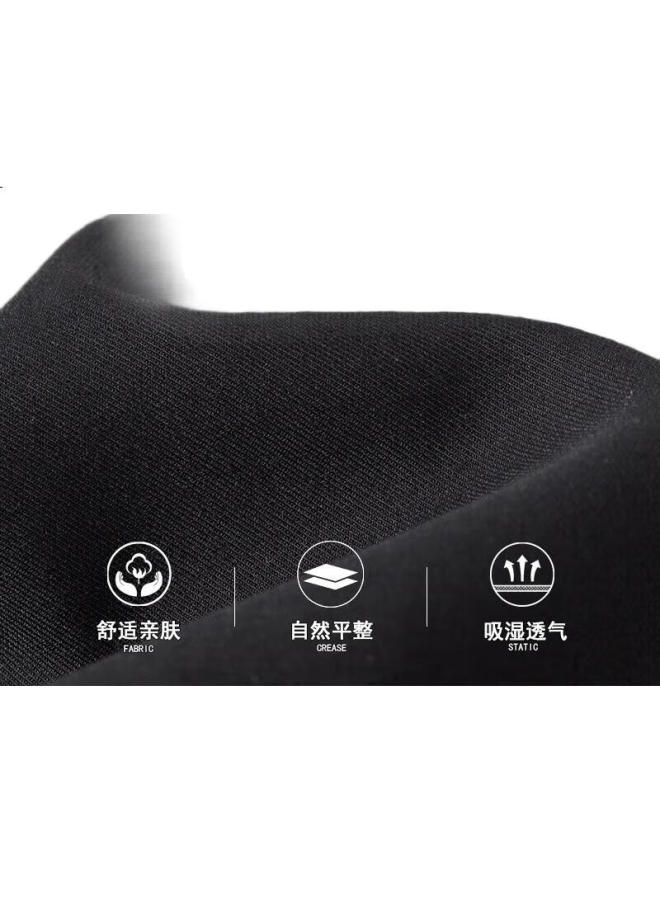 FIRS Men'S Long Sleeve Silk Shirt New Casual Business Wrinkle-Free Shirt Black 40 - Image 1