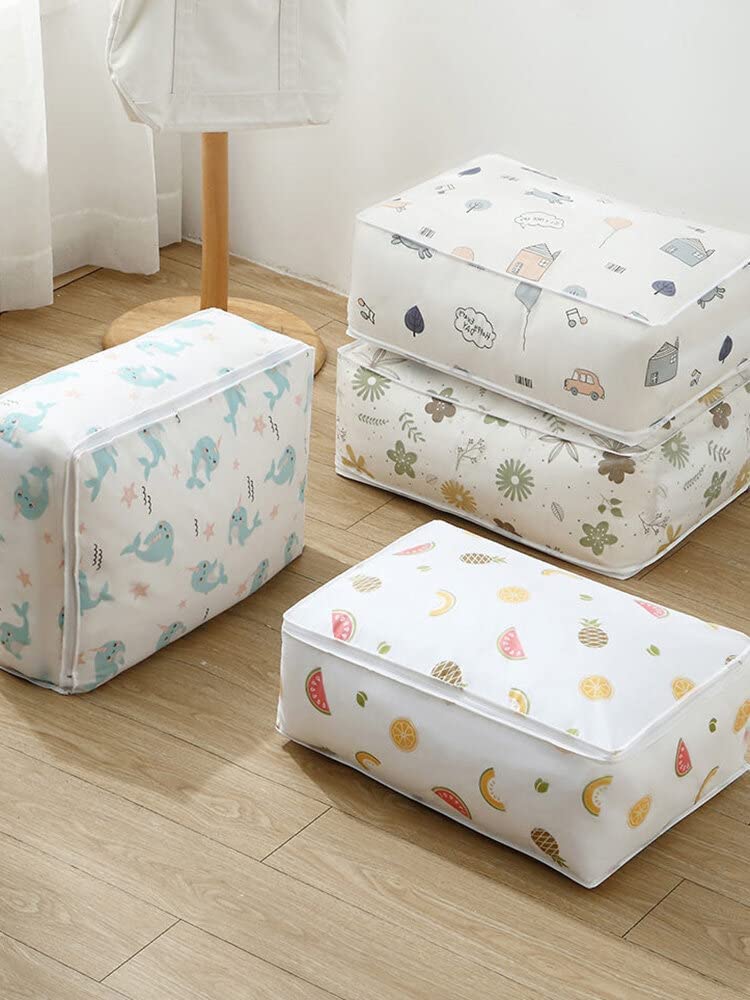 kunya Kunya Storage Organizer Moisture Proof Mildew Proof Dust Proof Quilt Storage Bags for Storing Quilts Coats Jackets Home Use Pillows Blankets Underbed Storage Bag 58 40 22 CM Pack Of 2 - Image 1