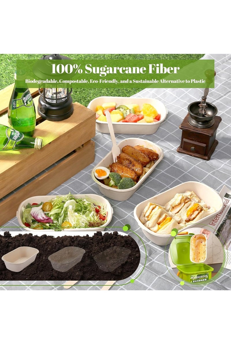 KOOKNA Disposable Paper Food Containers with Lids, 25 Pack Large Meal Prep Boxes 32oz Deep Paper Bowls for Takeout and Food Packaging - Image 3