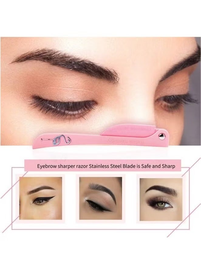 Feather 3-Piece Flamingos Facial Touch-up Stainless Steel Safe Razor Purple/Yellow/Pink 26grams - Image 2