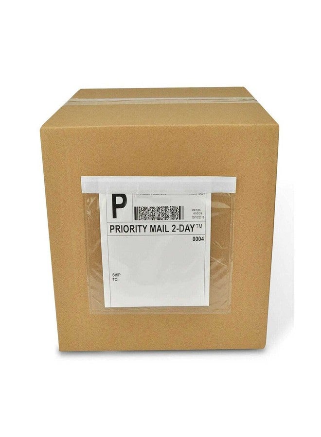 Tapsin 7.5'' x 5.5'' Packing List Pouches, Shipping Label Envelopes Clear Adhesive Top Loading Packing List - 50 Pack - Image 4