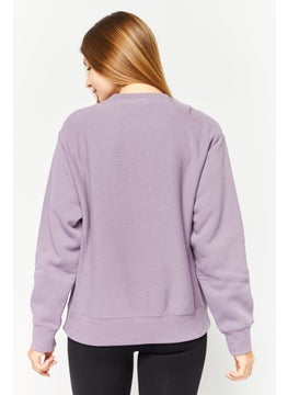 Champion Women Sportswear Fit Long Sleeve Outdoor Sweatshirt, Purple  - Image 4