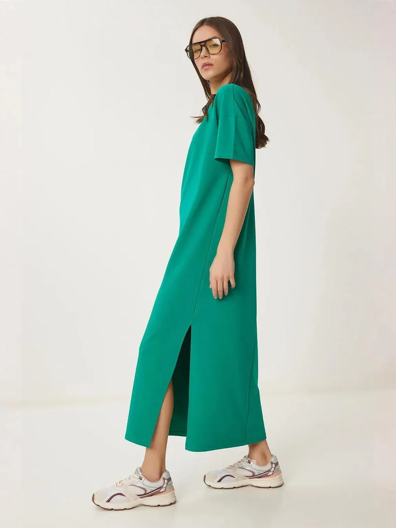Happiness İstanbul ISTANBUL Midi Cotton Dress with Slit