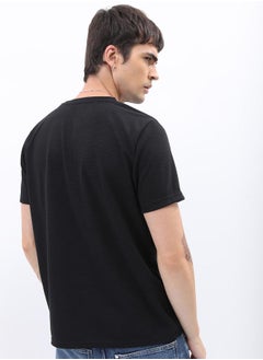 Ketch Solid Round Neck Regular Fit T-Shirt by Styli  - Image 3