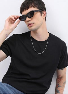 Ketch Solid Round Neck Regular Fit T-Shirt by Styli  - Image 1