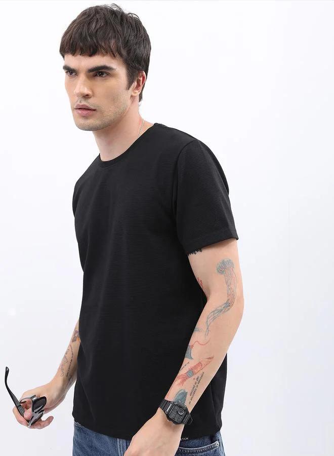 Ketch Ketch Solid Round Neck Regular Fit T-Shirt