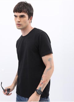 Ketch Solid Round Neck Regular Fit T-Shirt by Styli  - Image 4