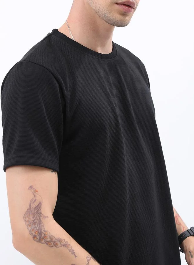 Ketch Ketch Solid Round Neck Regular Fit T-Shirt