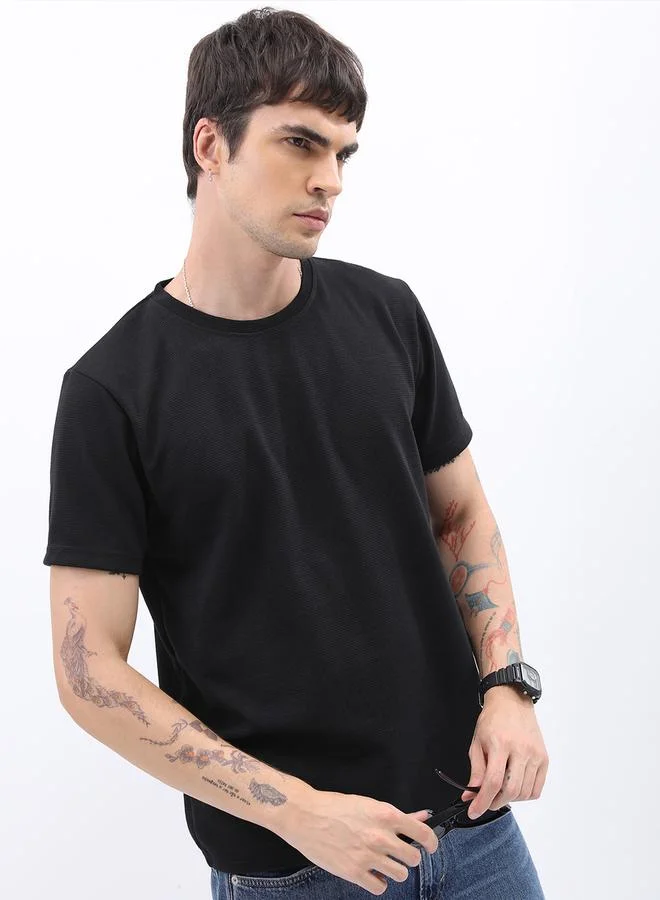 Ketch Ketch Solid Round Neck Regular Fit T-Shirt