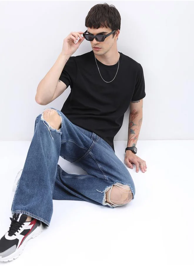 كيتش Solid Round Neck Regular Fit T-Shirt