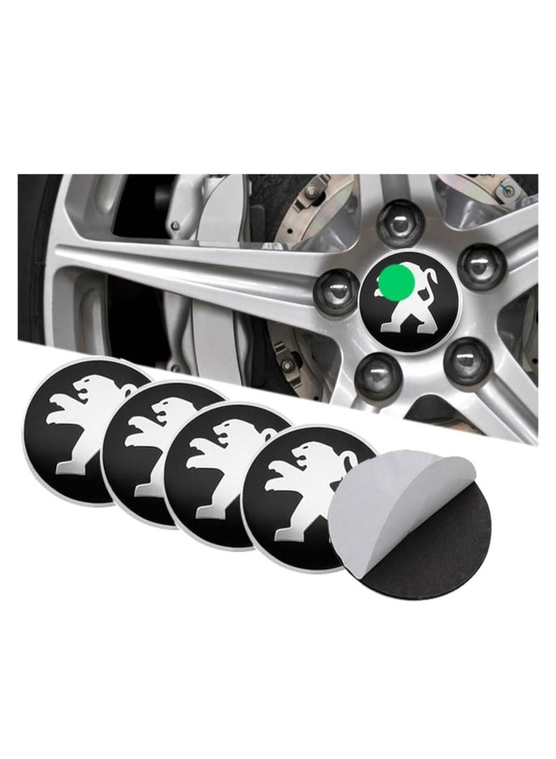 بيجو ستيكر لاصق ثلاثي الأبعاد لغطاء محور العجلة ، 4 قطع - Image 1