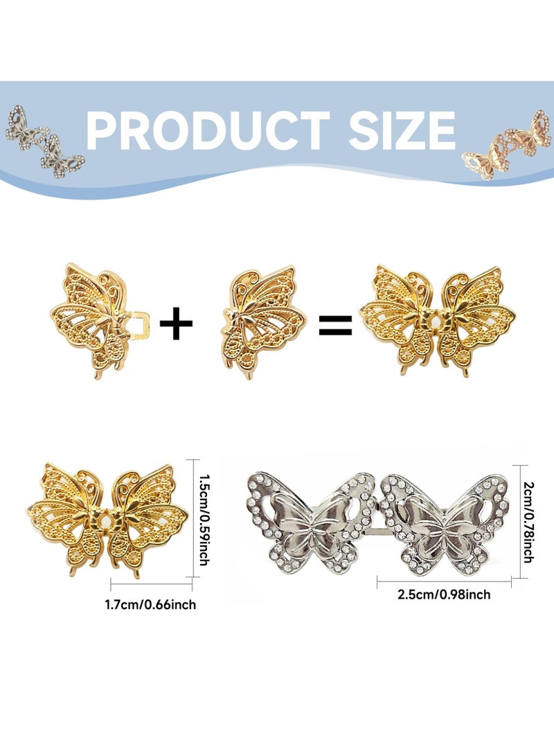 Set of 4 Pairs of Waist Cinchers, Butterfly Jean Buttons for Loose Jeans, Adjustable and Removable  Trouser Clips for Waist, Seamless Buttons for Making Jeans Smaller  - Image 2