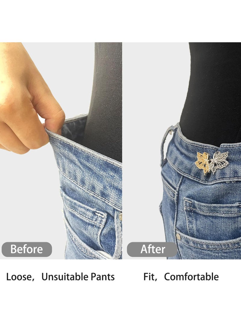 Set of 4 Pairs of Waist Cinchers, Butterfly Jean Buttons for Loose Jeans, Adjustable and Removable  Trouser Clips for Waist, Seamless Buttons for Making Jeans Smaller  - Image 5