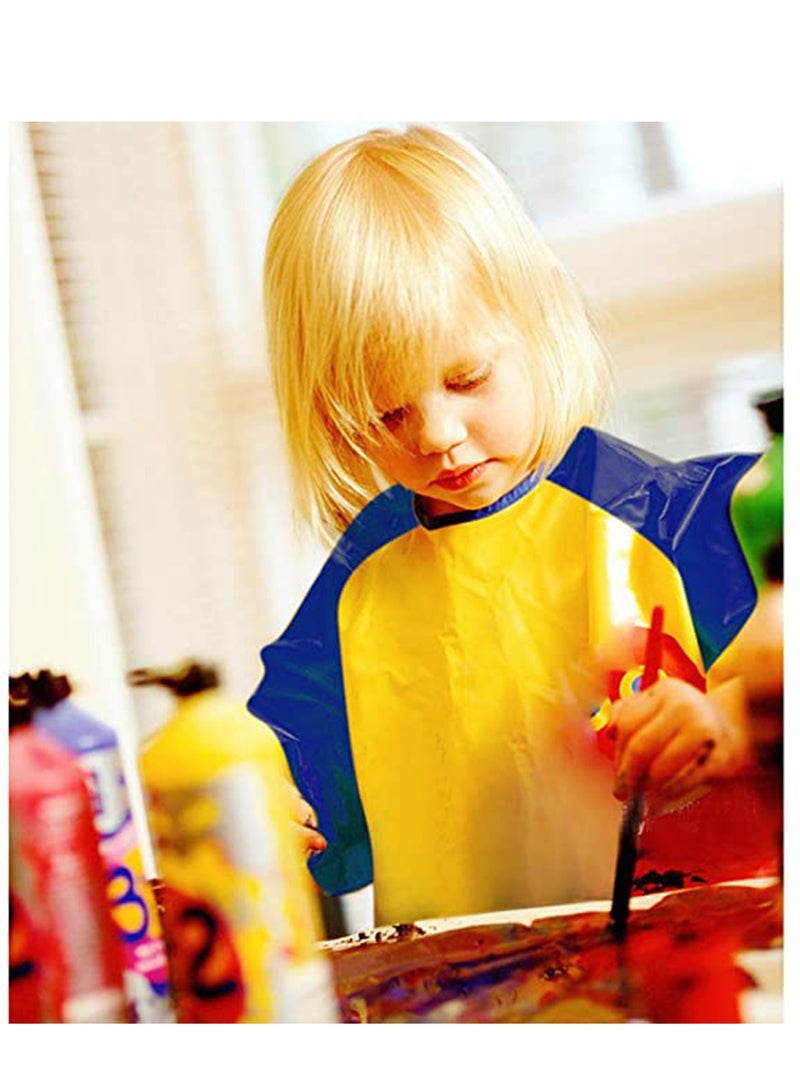 SYOSI Kids Painting Aprons Children's Fabric Art Smock for Cooking, Baking, and Crafts, Kids Art Smocks, Kids Aprons for Painting Long Sleeve and 3 Pockets for Age 3 8, M - Image 4