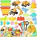 HUITEM Beach Toys for Kids 35PCS Sand Toys with 3 Collapsible Bucket3 Dump TruckBeach ShovelSand Castle Building KitOcean MoldsDinosaur Sand Molds 2 Mesh BagToddler Beach Essentials for Kids 310 - Image 2
