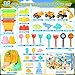 HUITEM Beach Toys for Kids 35PCS Sand Toys with 3 Collapsible Bucket3 Dump TruckBeach ShovelSand Castle Building KitOcean MoldsDinosaur Sand Molds 2 Mesh BagToddler Beach Essentials for Kids 310 - Image 4