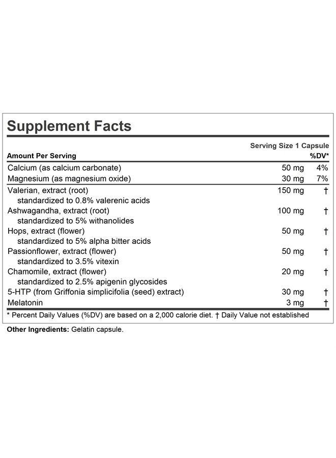 Andrew Lessman Night Time 360 Capsules - 3mg Melatonin, Valerian, Ashwagandha, Passionflower, Hops, Chamomile. No Morning Hangover. Natural Support for Gentle Restful Sleep. Easy to Swallow Capsules - Image 3