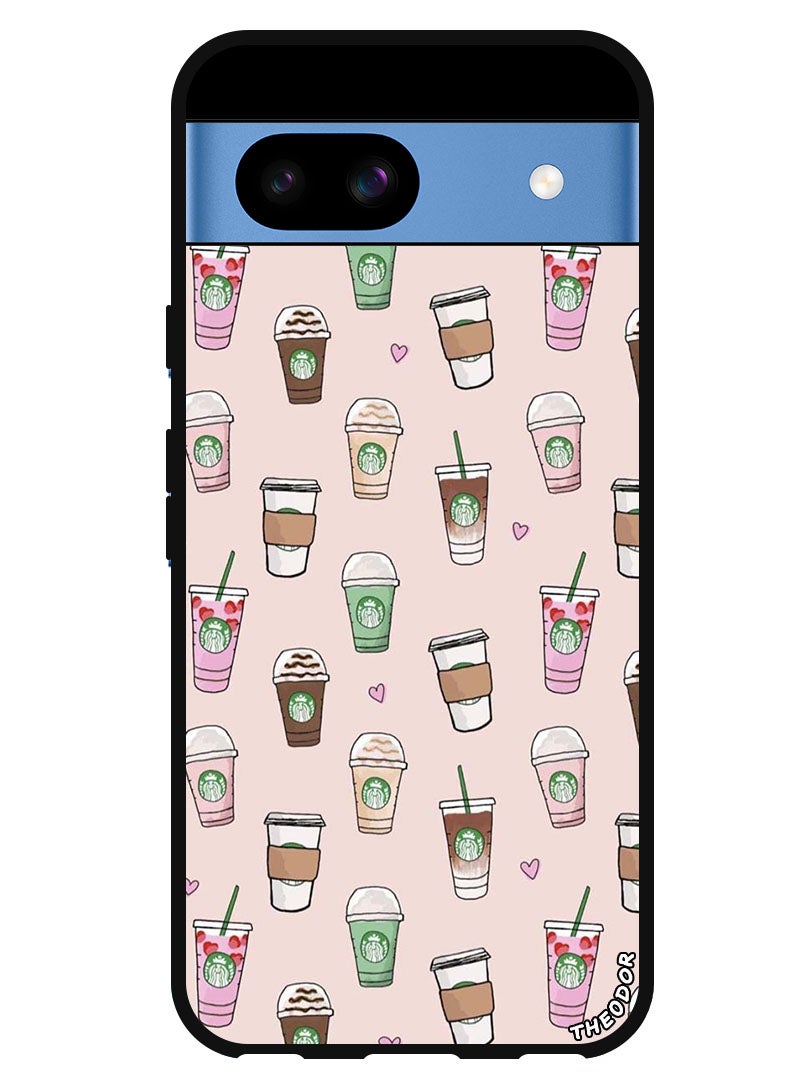 Theodor Protective Case Anti Scratch Shock Proof Bumper Cover For Google Pixel 8a Coffee Patterns - Image 1