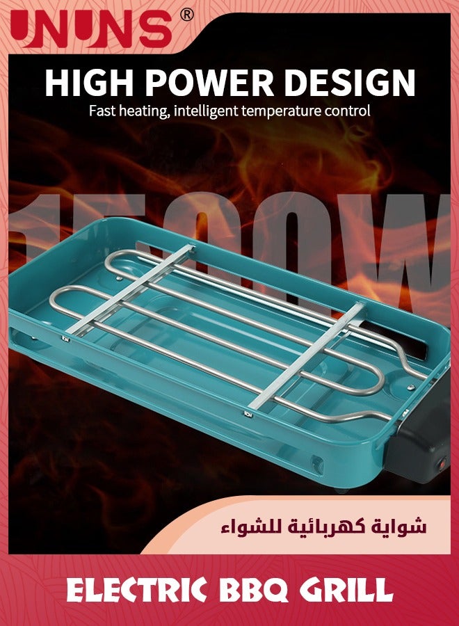 UNUNS Electric Indoor Grill,2 in 1 Indoor Grills for Kitchen With Grill Net,Non-Stick Cooking Removable Plate,Temperature Control,Dishwasher Safe,Removable Drip Tray  - Image 3