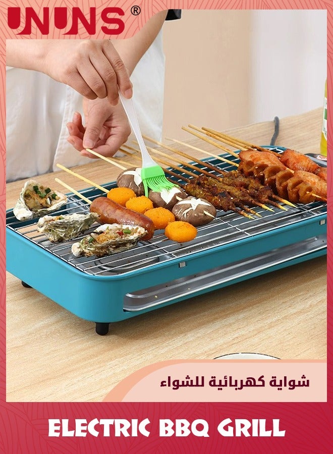 UNUNS Electric Indoor Grill,2 in 1 Indoor Grills for Kitchen With Grill Net,Non-Stick Cooking Removable Plate,Temperature Control,Dishwasher Safe,Removable Drip Tray  - Image 4