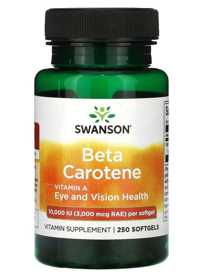 SWANSON Beta Carotene 10000 IU (3000 mcg RAE) 250 Softgels
