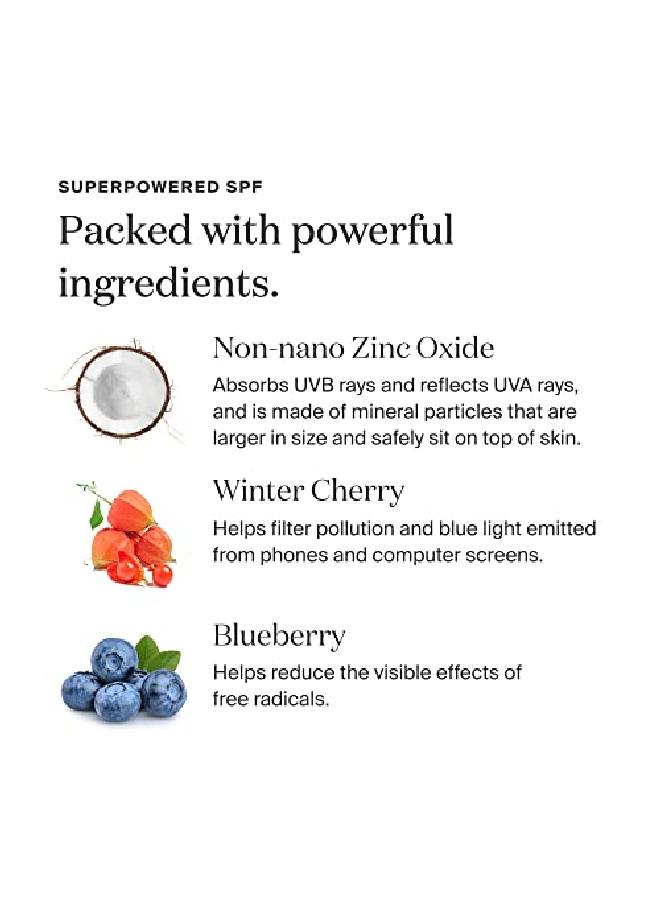 Supergoop! كريم زينك سكرين 1.7 أونصة سائلة بعامل حماية من الشمس 40 PA+++ 100% معدني للوجه وواقي شمسي واسع الطيف - Image 5