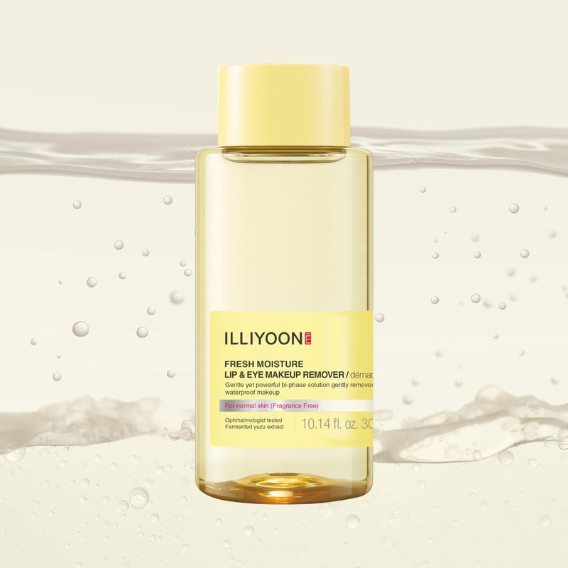 Illiyoon Fresh Moisture Lip and Eye Makeup Remover - Instant & Gentle Waterproof Make-up Remover, Non-Greasy with Naturally Fermented Yuzu Extract, Fragrance and Paraben-Free, 0.14 Fl.Oz (300ml) - Image 2