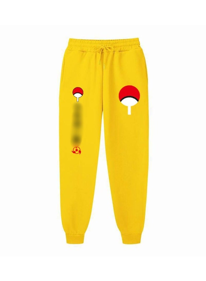 KUYING Anime Naruto Fashion Fleece Loose Legged Sports Pants  - Image 1