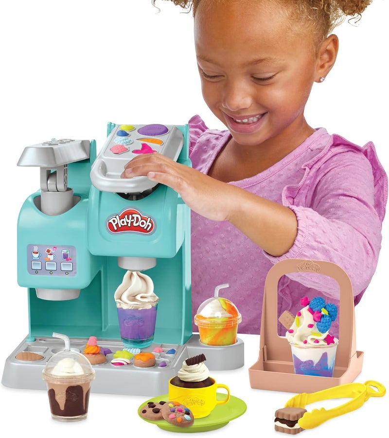 Play-Doh مجموعة مقهى كيتشن كرييشنز الملونة للغاية مع 20 ملحقًا و 8 علب من مركب النمذجة، لعبة طعام القهوة للأطفال من 3 سنوات وما فوق، غير سامة - Image 4