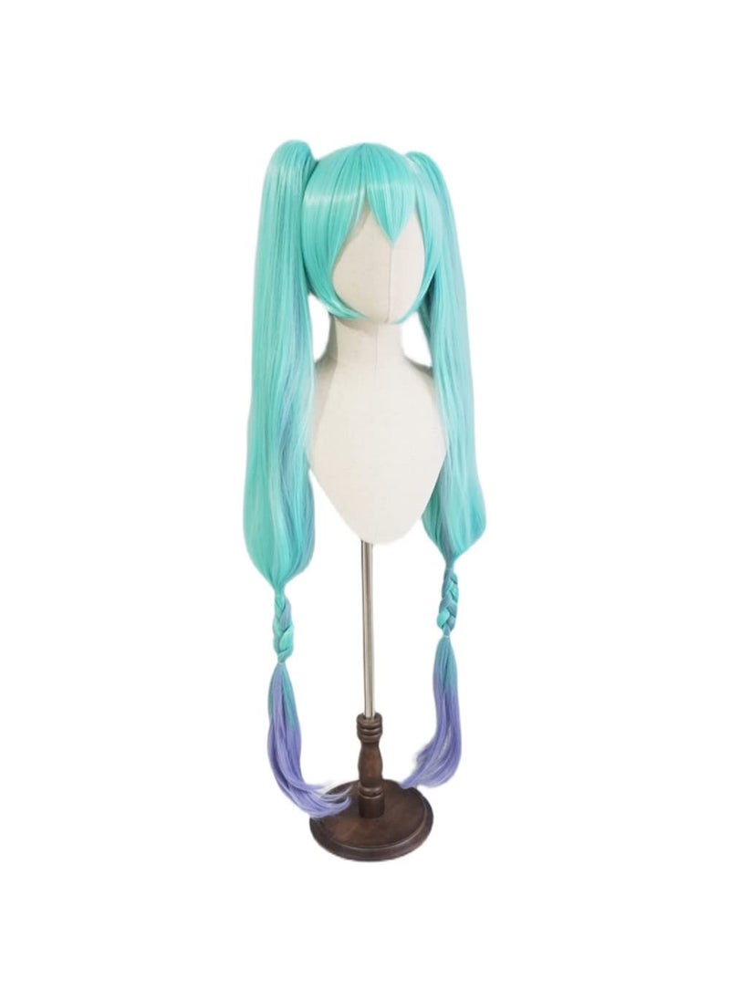 Xingwang Queen - Xingwang Queen Anime Cosplay Wig 120 cm Long Green Gradient Gray Blue Clip on Ponytails - Image 1