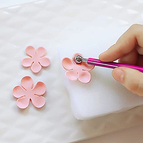 Groupcow 4 x Fondant Cake Decorating Clay Flower Sugarcraft Ball Model DIY Tool 8 Sizes boxs (Pink) - Image 5