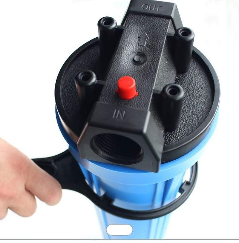 IONIX 20 Inch Slim Housing Pre-Filter For Commercial And Domestic Water Purifier | Usage Up To 300 Liters Per Day (1 Inlet Outlet, Only Housing, Spanner, Plate) Sedimentation, Blue) - Image 2