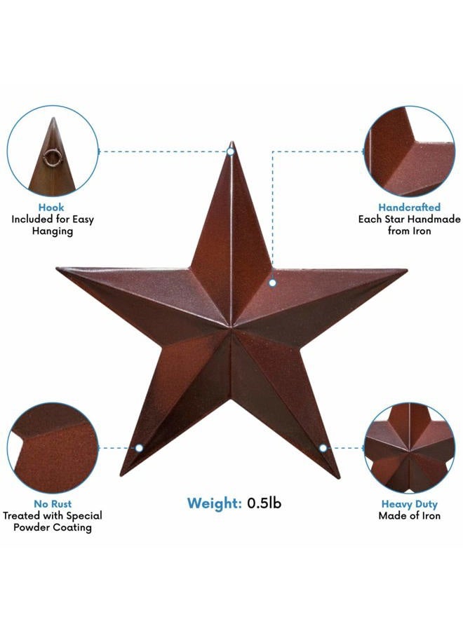EcoRise Barn Star - Metal Stars for Outside Texas Stars Art Rustic Vintage Western Country Home Farmhouse Wall Decor (11") - Image 2