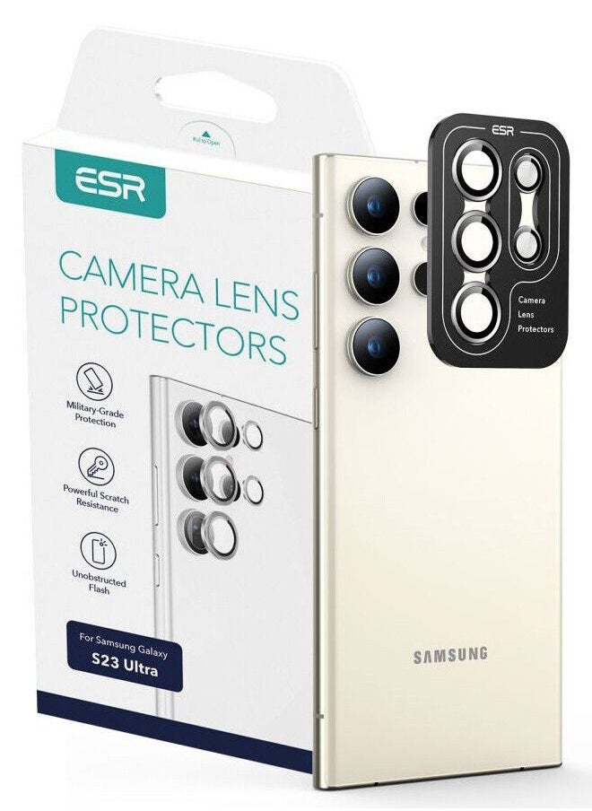 ESR - ESR Camera Lens Protectors for Samsung Galaxy S23 Ultra 2023 Individual Lens Protectors-Scratch Resistant-Ultrathin Tempered Glass with Aluminum Edging Set of 5 Silver - Image 1