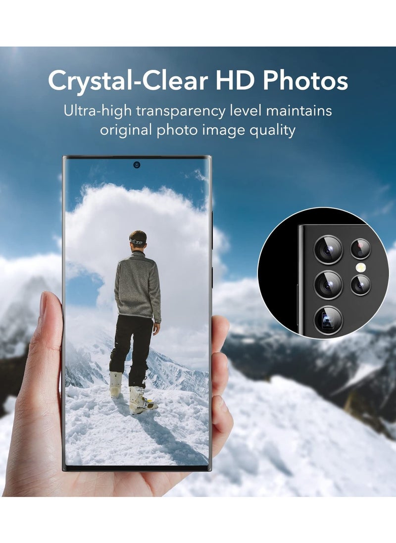 ESR - ESR Camera Lens Protectors for Samsung Galaxy S23 Ultra 2023 Individual Lens Protectors-Scratch Resistant-Ultrathin Tempered Glass with Aluminum Edging Set of 5 Silver - Image 1