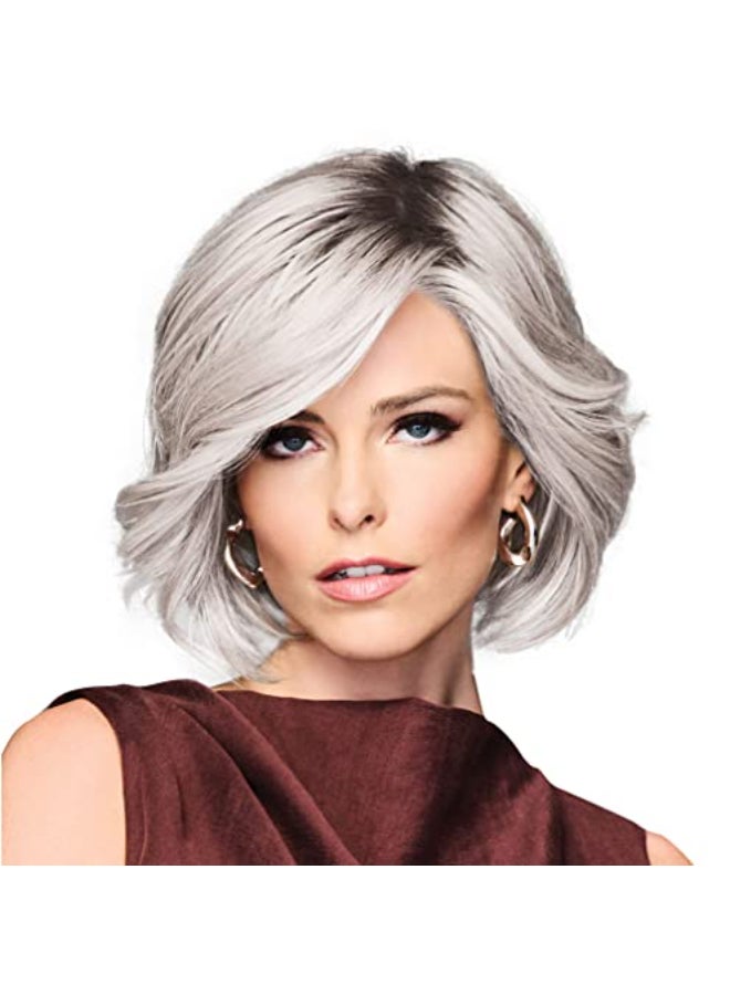 GABOR TREND ALERT ChinLength Full Volume Bob Boy Cut Wig Designer Series by Hairuwear Average Cap Size GF561001 Arctic White - Image 1