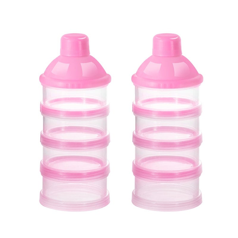accmor Formula Dispenser On The Go, 4 Compartments Stackable Formula Container for Travel, Baby Milk Powder Kids Snack Container, BPA Free ﻿ - Image 1