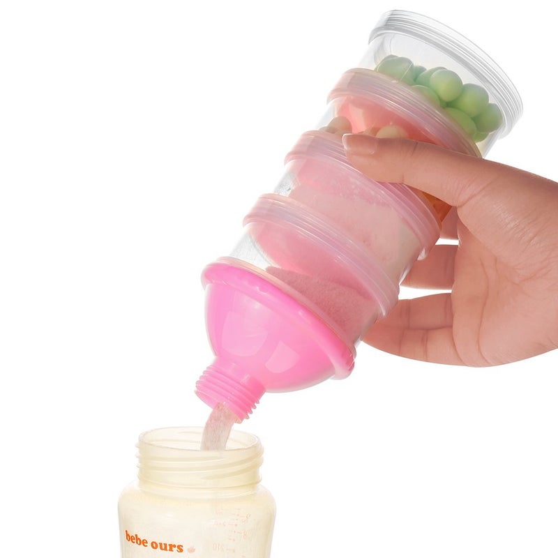 accmor Formula Dispenser On The Go, 4 Compartments Stackable Formula Container for Travel, Baby Milk Powder Kids Snack Container, BPA Free ﻿ - Image 5