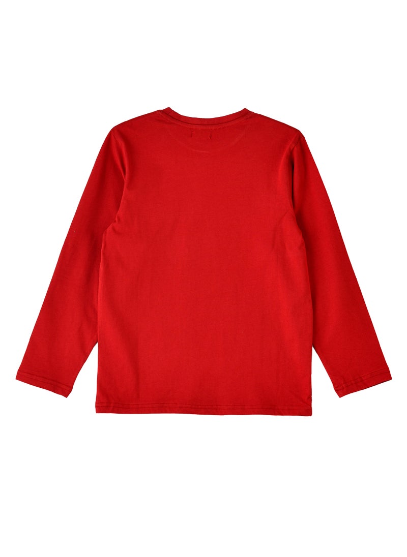 JAM Boys Red Long Sleeve Graphic T-Shirt  - Image 3