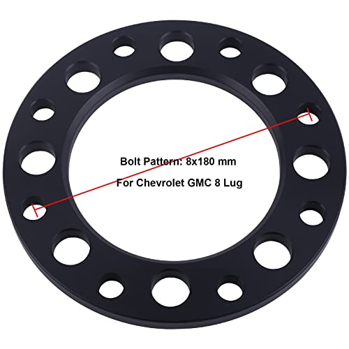 VLAOSCHI Black 8x6.5 8x165.1 8x170 8x180 Wheel Spacers 1/2 Inch (12mm) Compatible with Chevy GMC-Ford-Dodge-Ram 8 Lug for Sierra Silverado 2500 3500 | F250 F350 Super Duty | RAM-2500 3500 - Pack of 4 - Image 5