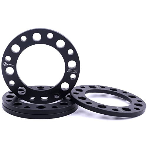 VLAOSCHI Black 8x6.5 8x165.1 8x170 8x180 Wheel Spacers 1/2 Inch (12mm) Compatible with Chevy GMC-Ford-Dodge-Ram 8 Lug for Sierra Silverado 2500 3500 | F250 F350 Super Duty | RAM-2500 3500 - Pack of 4 - Image 1