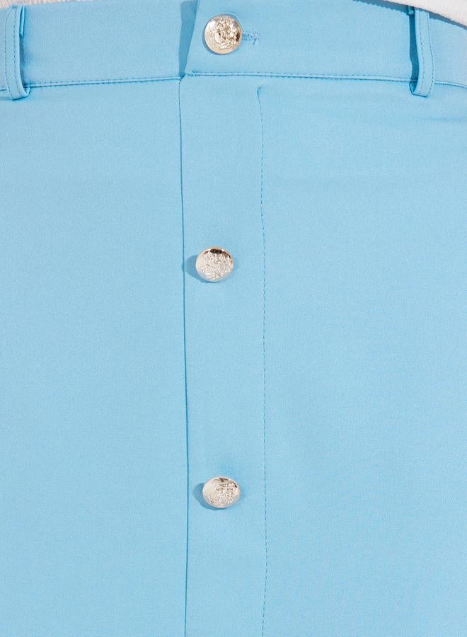 Styli Button Detail Midi Skirt with Belt Loops  - Image 3