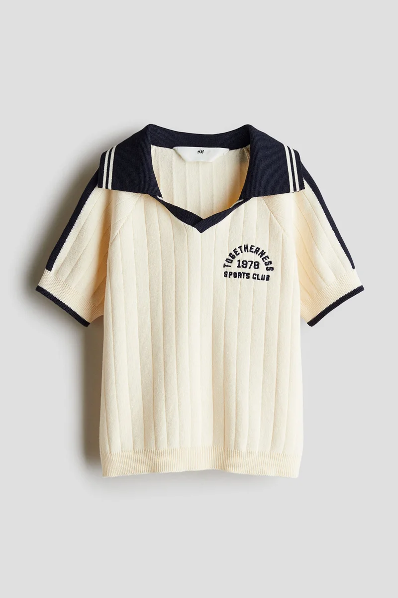 H&M Rib-Knit Polo Shirt