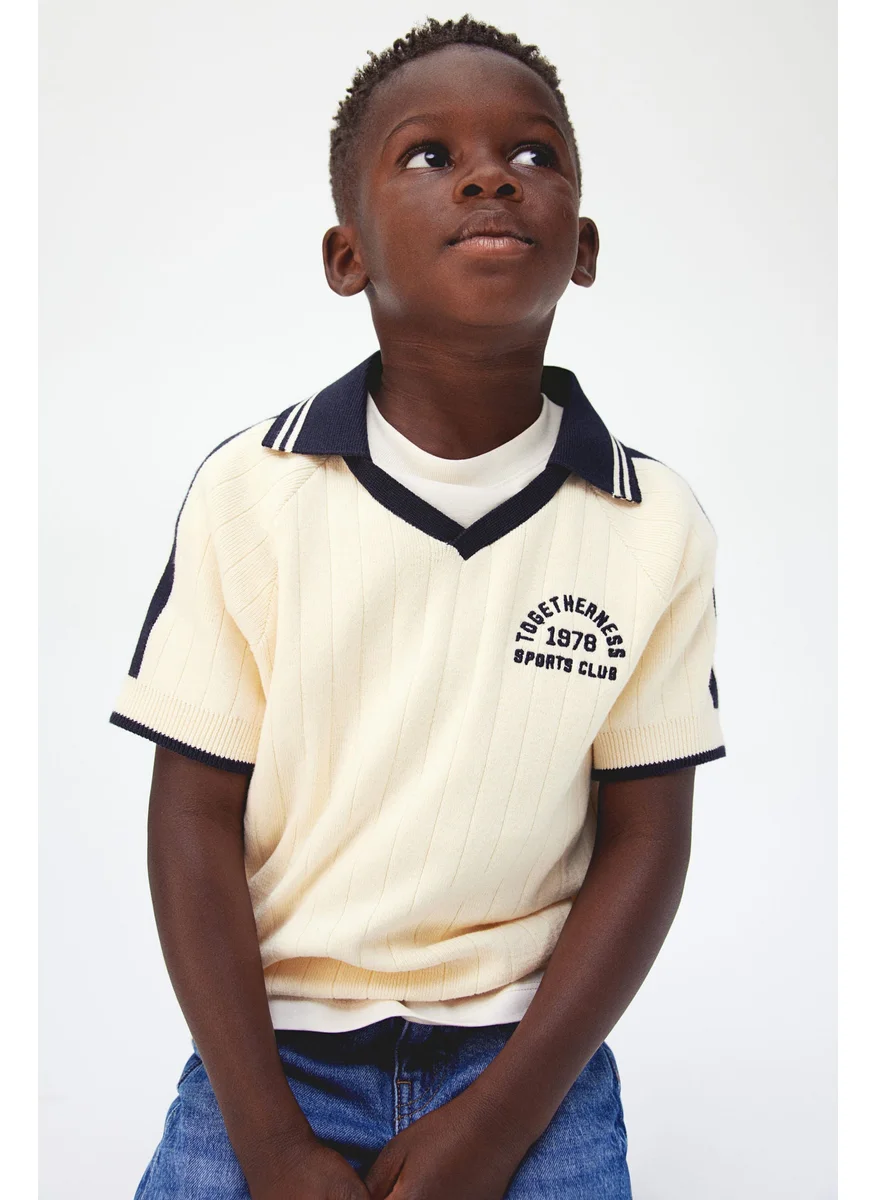 H&M Rib-Knit Polo Shirt