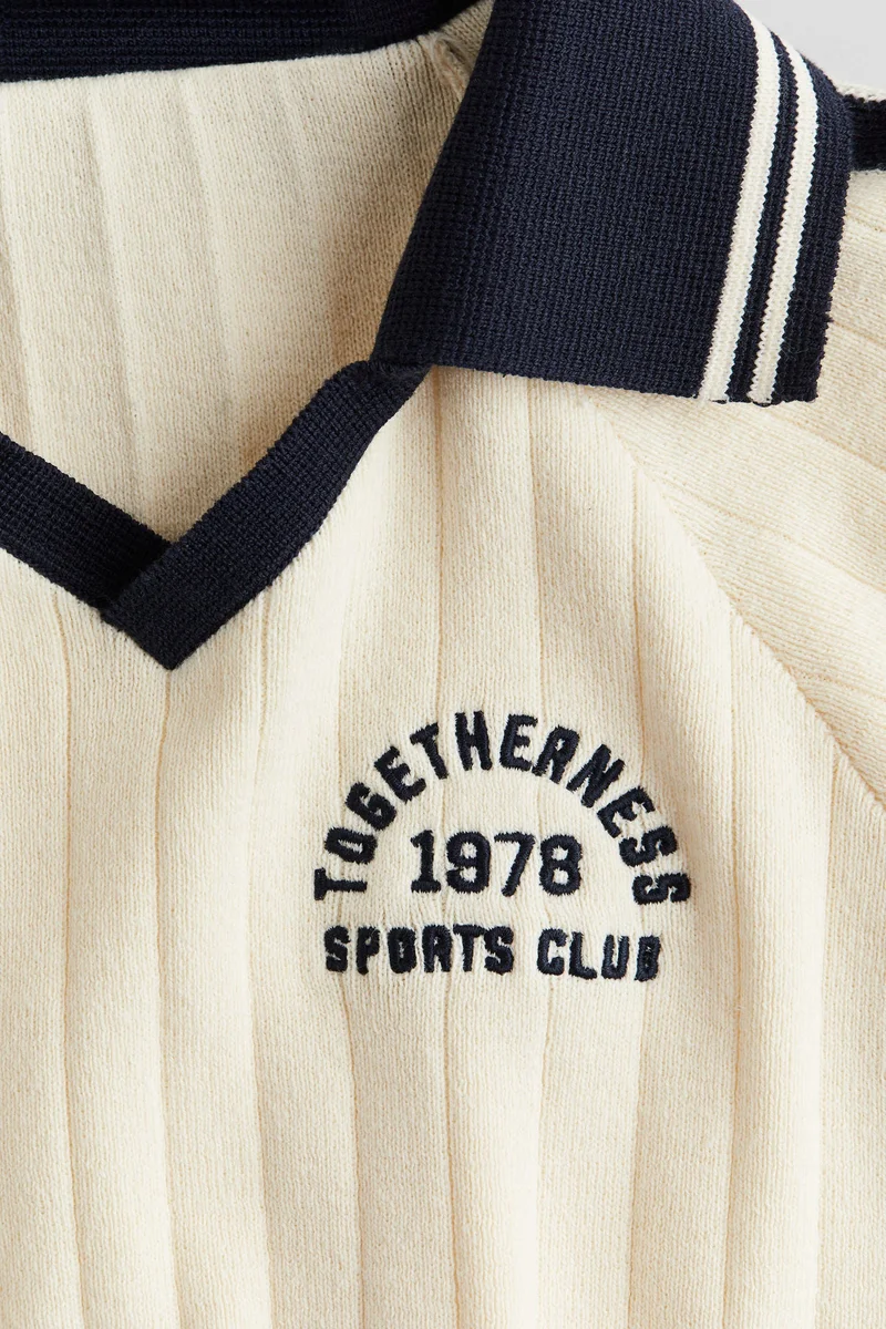 H&M Rib-Knit Polo Shirt