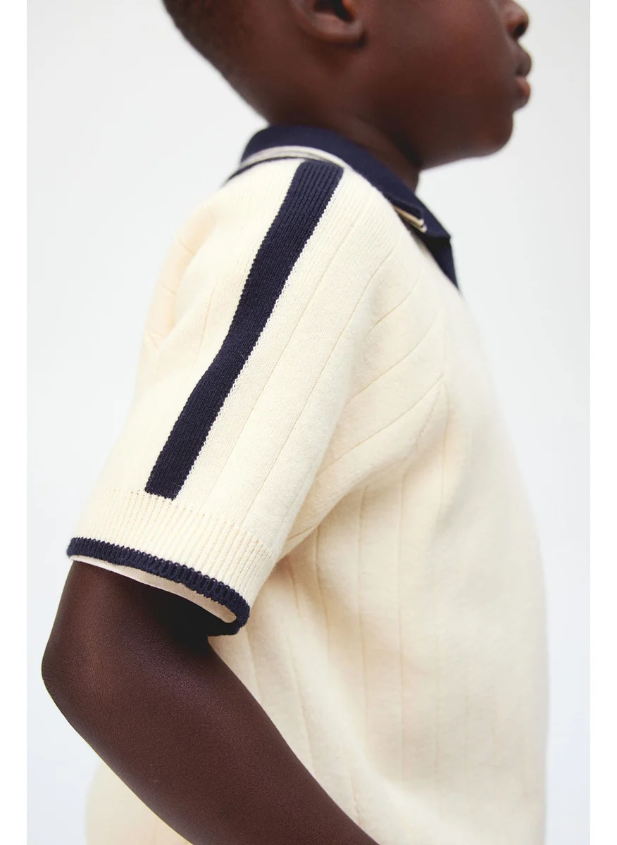 H&M Rib-Knit Polo Shirt