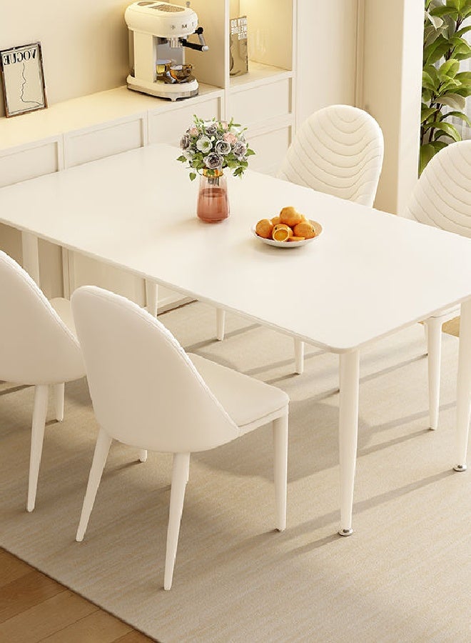 Raffine Modern White Dining Table Set with 4 Chairs, Minimalist Rectangular Kitchen & Dining Furniture Set, Stylish Home Dining Table with Comfortable Seating for Family Use. - Image 3